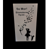 Flise med citat "Se mor! Blomsterne flyver" 30x15 cm  til ophæng eller stand