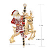 Flot broche med julemand ridende på Rudolf med den røde tud Ho Ho Ho
