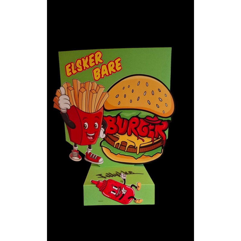 Burger-sangskjuler med det hele-ost og bacon i sesambolle-super gufgi