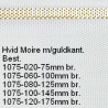 Hvid moirébånd m/guldkant Buketbånd 100 mm bredde