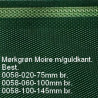 Mørkgrøn Moirébånd m/guldkant. 100mm bredde