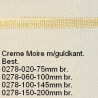 Creme Moirébånd m/guldkant. 145mm bredde